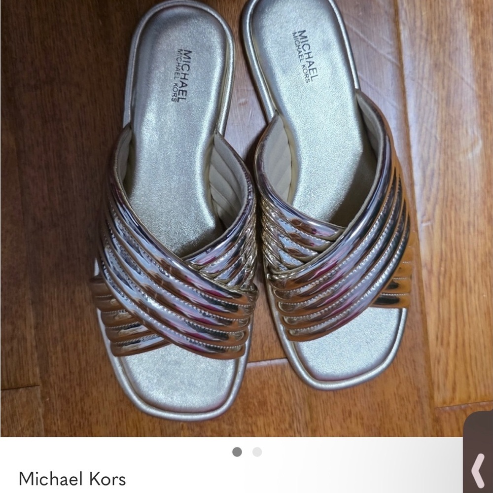 Michael Kors Gold and Brown Women's Sandals